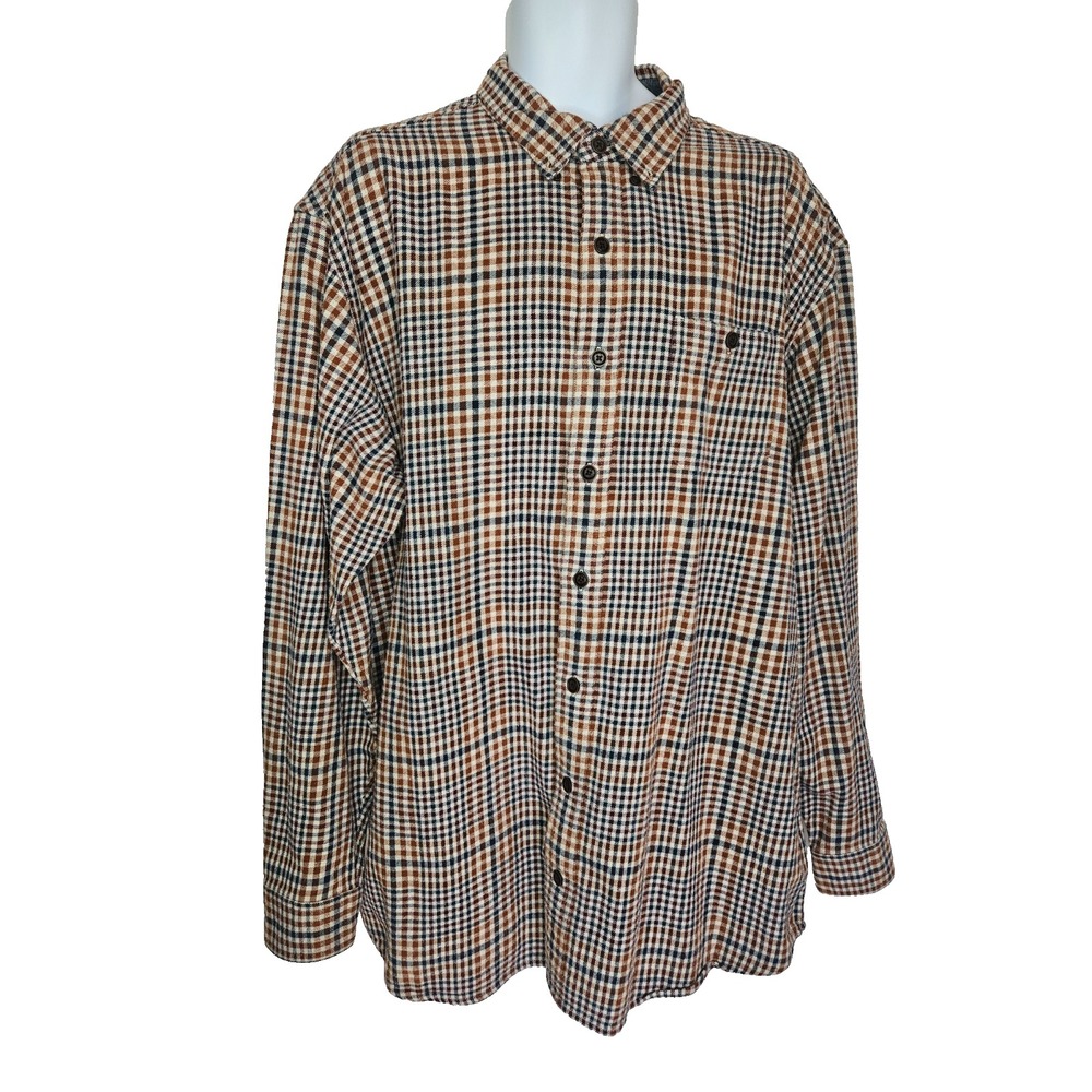 Bob Timberlake Long Sleeve Button‎ Down Shirt Heavyweight Check Flannel Mens 2XL